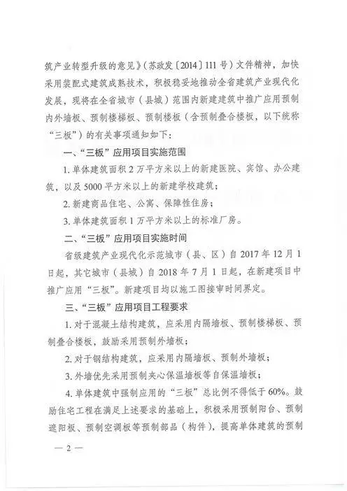 江苏：新建建筑应用预制内外墙板预制楼梯板预制楼板相关要求！(图2)